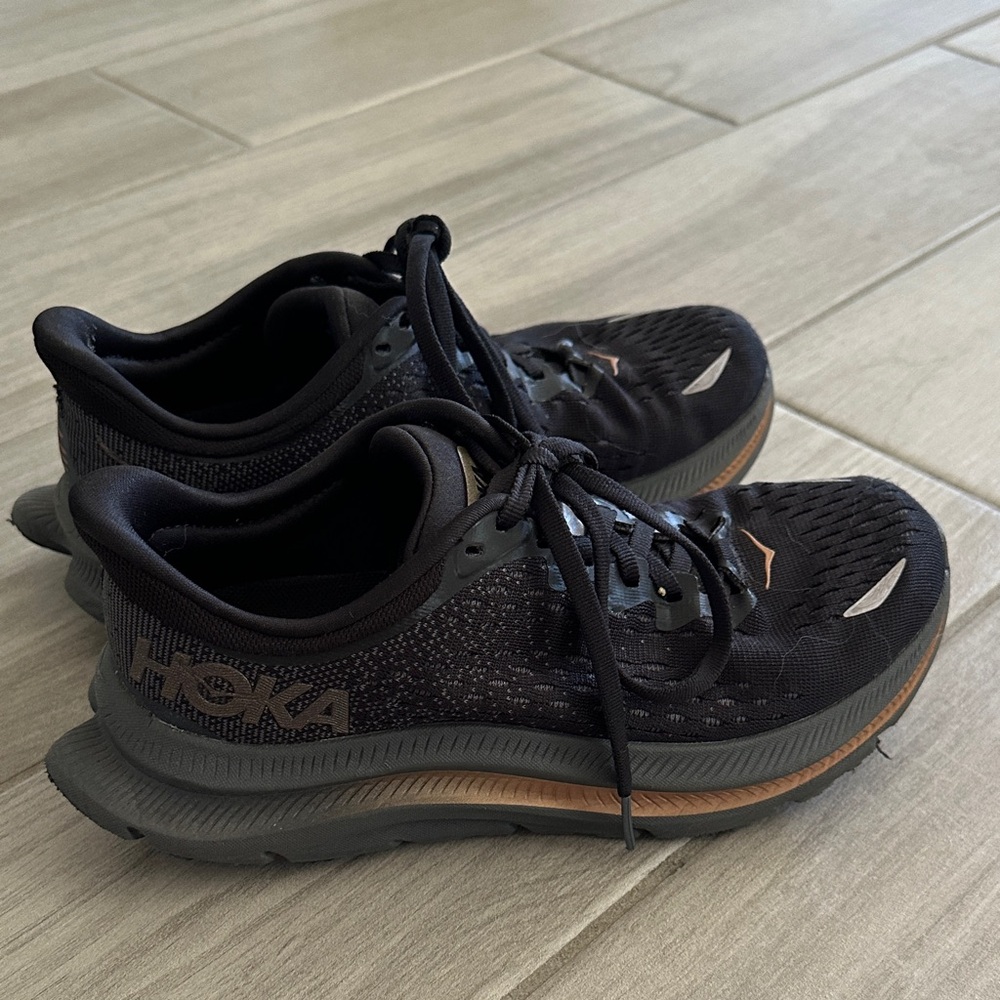 Hoka Black and Gray Athletic Shoes